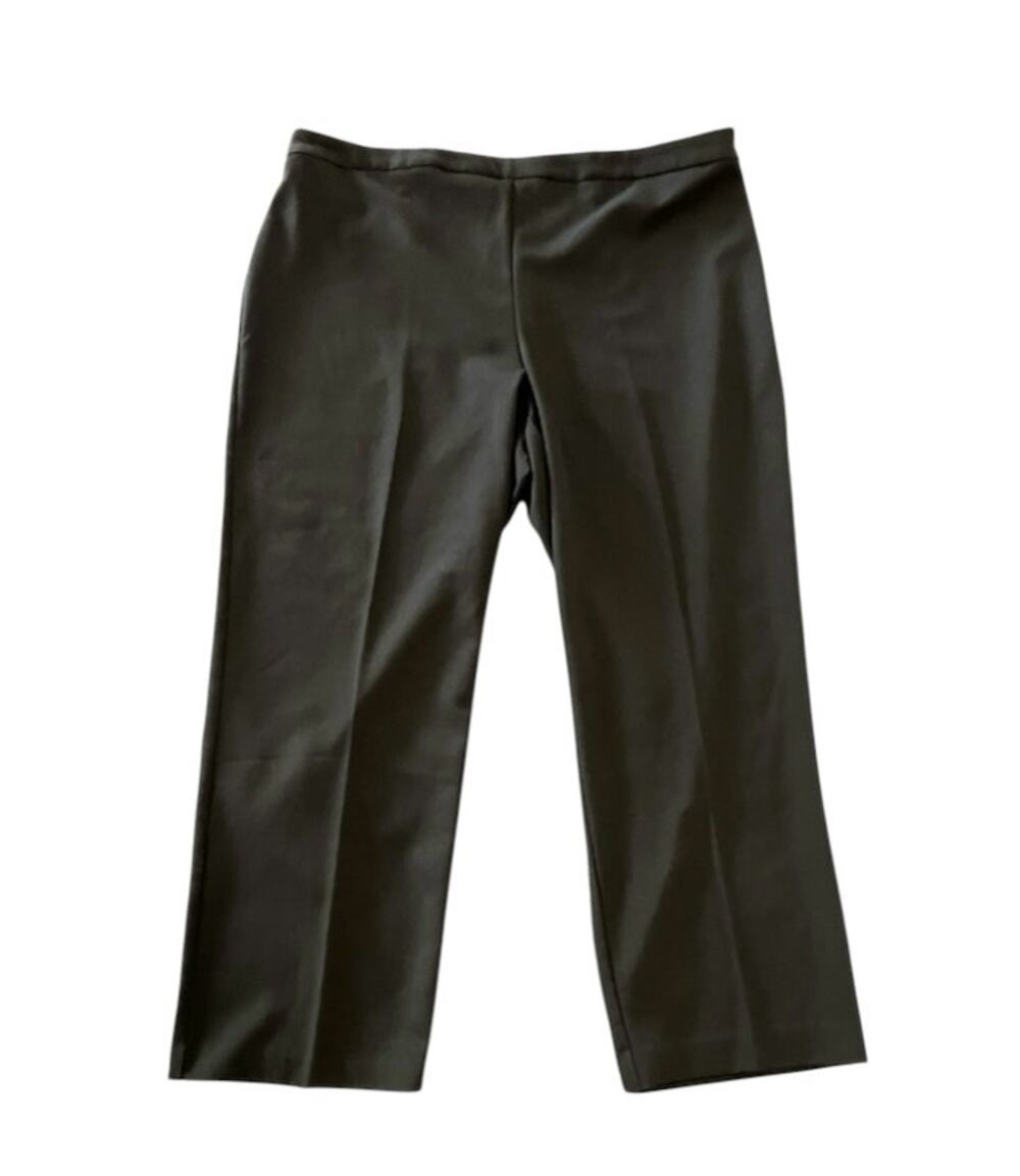 Susan Graver Women's Black w/ Side Zip Wide Leg Ankle Pants/Slacks | Size 16